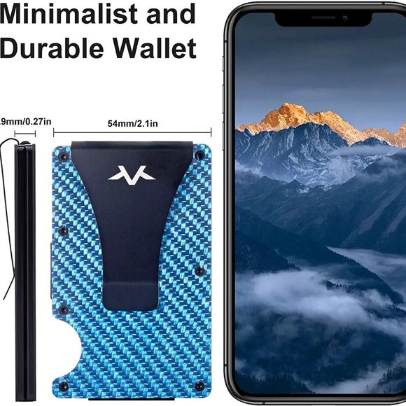 Carbon Fiber Wallet | RFID Blocking Aluminum Metal Wallet Money Clip - Picture 5 of 6